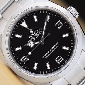 Rolex Men's 36mm Explorer Factory Watch With PAPERS